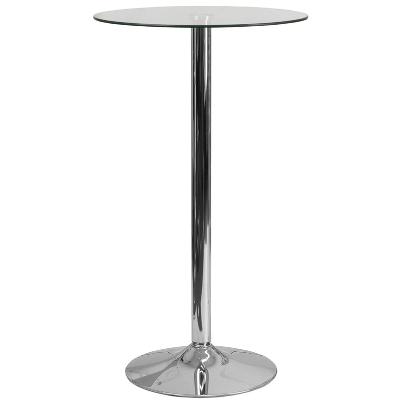 Kenneth 23.5'' Round Glass Table With 35.5''H Chrome Base