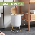 Trash can,7Liter/1.8 Gallon Garbage can with Press top Lid,Nordic Modern Waste Basket,Plastic Trash bin Suitable for Kitchen, Bathroom, Bedroom, Living Room, Office, Outdoor,Dog Proof Trash can……