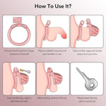 Lightweight 3D-Printed Chastity Cage – Pink Plastic Cock Cage with 4 Ring Sizes