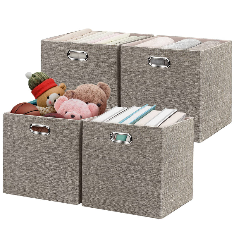 3X Thicker Collapsible Storage Bins,13×13 Foldable Storage Cube Boxes Fabric Dra