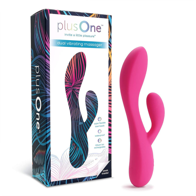 Dual Rabbit Vibrator For Women - Made Of Body-Safe Silicone, Fully Waterproof, Usb Rechargeable - Dual Vibrating Massager With 10 Vibration Settings