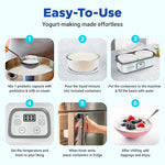 Probiotic Yogurt Maker with Adjustable Time & Temp Control - Make Trillions of Live Probiotics with Two 1-Quart Containers for Larger Batches - Best Greek Yogurt Maker