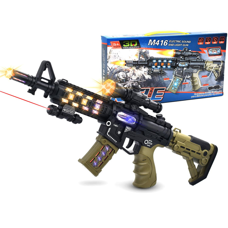 Toy Machine Gun Light Up Toy With Infrared Ray & Led Lights & Sound Effect