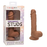 Dual Density Silicone Studs 5 Inch Dildo With Sturdy Suction Cup - Brown - Se-0255-10-3