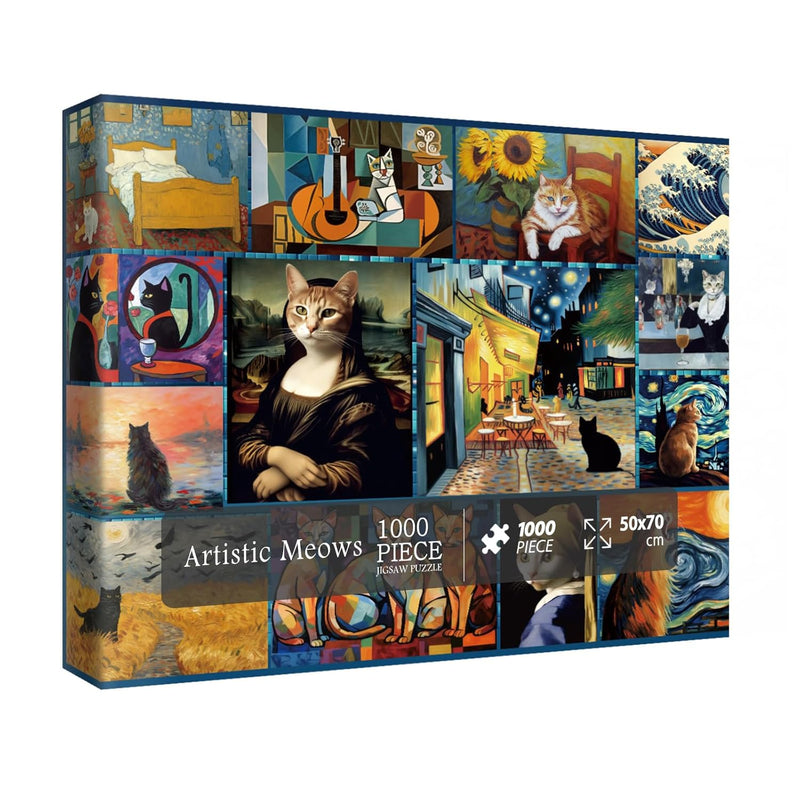 Cat Puzzles For Adults 1000 Piece, Kitten Animal Jigsaw Puzzle, Classic Art