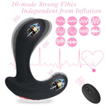 Automatic Inflatable Anal Plug Prostate Massager Vibrating, Butt Plug Sex Toy With 10 Vibration Mode, Woman G-Spot Stimulator With Remote Control, Anal Dilator Training Sex Toys For Lgbt Pleasure