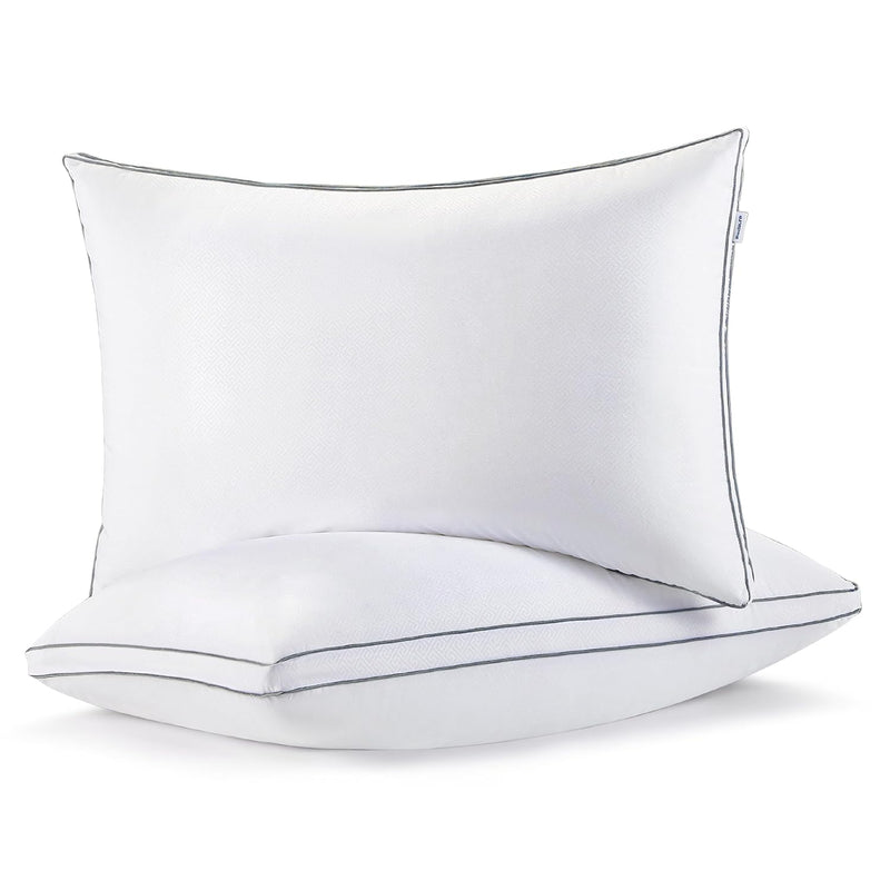 Bed Pillows Queen Size Set Of 2 - Luxury Hotel Pillows For Back, Stomach Or Si
