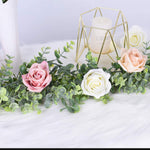 Faux Eucalyptus Garland Plant, 2 Pack Artificial Vines Hanging Eucalyptus Leaves Greenery Garland for Wedding Backdrop Arch Wall Decor, 6 Feet/pcs UV Protected Indoor Outdoor