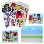 12-Piece DIY Rescue Team Sticker Scene Kit for Kids Party Favors and Activities
