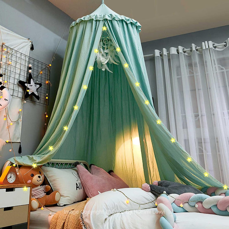 Bed Canopy For Girls, Dreamy Frills Ceiling Hanging Princess Canopy Bedroom De