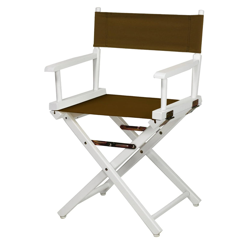 200-01/021-45 Director Chair 18" - Classic Height Whiteframe/Brown Canvas