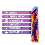 Blush 4" Limited Addiction Psyche Power Vibe Rainbow Vibrator, 10 Rumbotech Powerful Rumbly Vibes, Satin Smooth Feel, Chargeable, Ipx7, Multi Speed Clitoral Vibrating Women Men Couples Adult Sex Toy