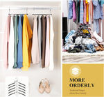 Clothes Hangers Space Saving Shirt Hangers, Znben Non Slip Coat Hangers with Padded Foam Stainless Steel 5 in 1 Closet Storage Organizer for Sweatshirt T-Shirt Hoodie Sweater 2 Pack Black