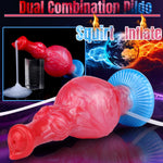 9”Realistic Squirting Inflatable Dog Knot Dildo 2 Big Knotted Expanding Butt Plug Strong Ejaculating Toy Silicone Soft Fantasy Dildo G-Spot Cumming Animal Penis Plug Adult Sex Toys & Games (M)