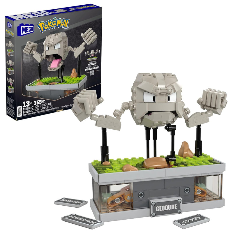 Pokémon Building Toys Set, Mini Motion Geodude With 343 Pieces, 5 Inches Ta