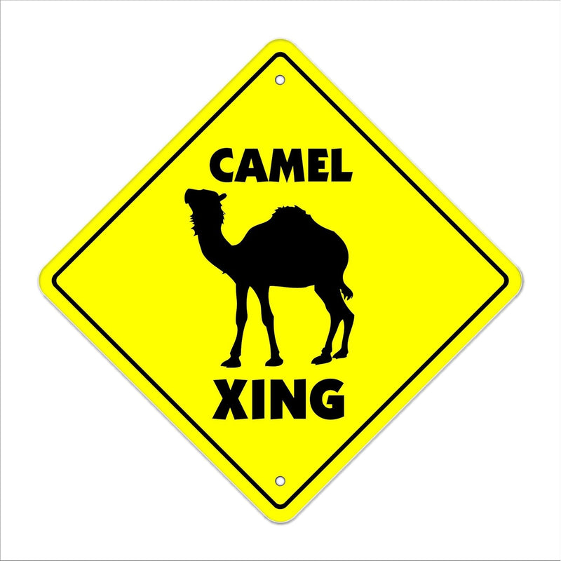 Camel Crossing Sign Zone Xing | Indoor/Outdoor | 12" Tall Plastic Sign Road Jo