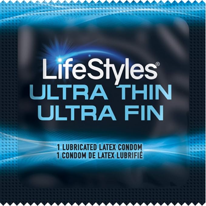 Ultra-Thin Lubricated Condoms, Enhanced Sensitivity & Protection, 50-Count Pack