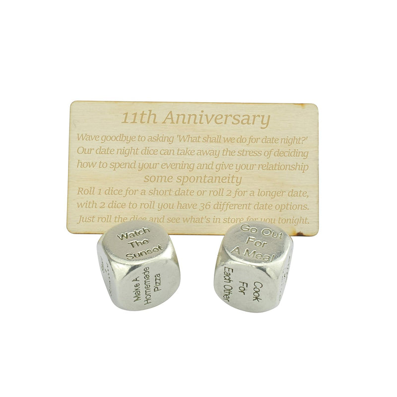 11 Year Anniversary Metal Date Night Dice Create A Unique 11Th Anniversary Dat