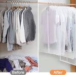 Garment Bags for Hanging Clothes, Set of 12 Suit Bags Dust-Resistant Clothes Cover Bags PEVA Breathable Clothes Protectors with Full Zipper for Closet Storage, 24” x 40”/47”/55”