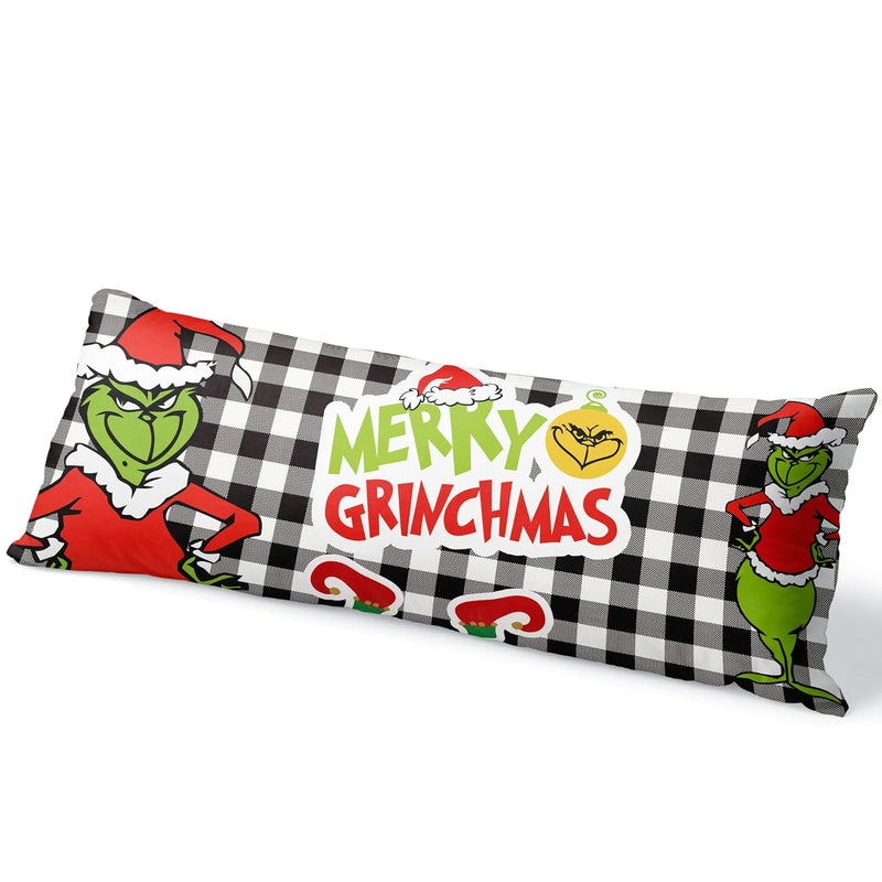 Christmas Buffalo Check Body Pillowcase Merry Xmas Bed Body Pillow Covers Larg