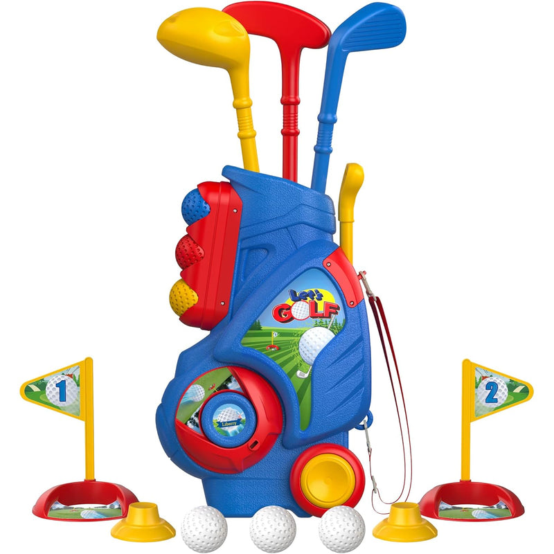 Liberry Toddler Golf Set, Upgraded Kids Golf Cart with Unique Shoulder Stra