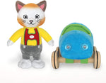 YOTTOY Richard Scarry Collection | Huckle Cat Soft Toy with Busytown Blue Car - 2 in 1 Toy