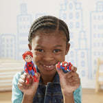 Hasbro Marvel Spidey and His Amazing Friends Hero Reveal 2-Pack, 4-Inch Scale-ActionFigures-Mask Flip Feature, Spidey and Trace-E, 3 and Up