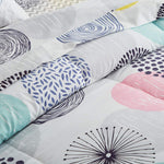 7 Pieces Comforter Sheet Set Queen Size Bed In A Bag - Colorful Dots Style - Soft Microfiber, Warm Reversible Bedding Set (1 Comforter, 2 Pillow Shams, 1 Flat Sheet, 1 Fitted Sheet, 2 Pillowcases)