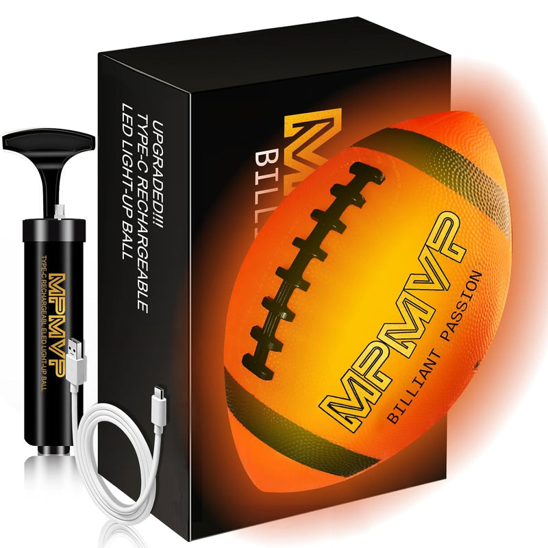 Light Up Football Boys Gifts: Rechargeable Glow Football Led Size 6 Teenage