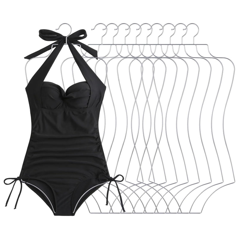 10 Pcs Lingerie Hangers, Body Shape Bathing Suit Hangers, Metal Swimwear Display
