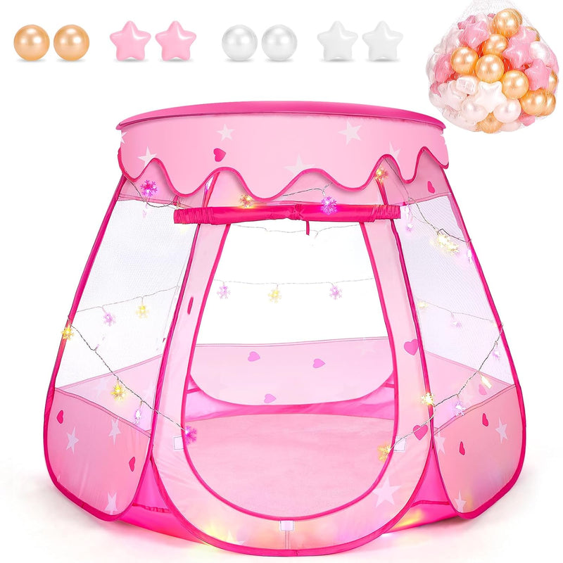 Ball Pits For Toddlers 1 3 With 50 Balls, Pop Up Princess Tent With Star Li