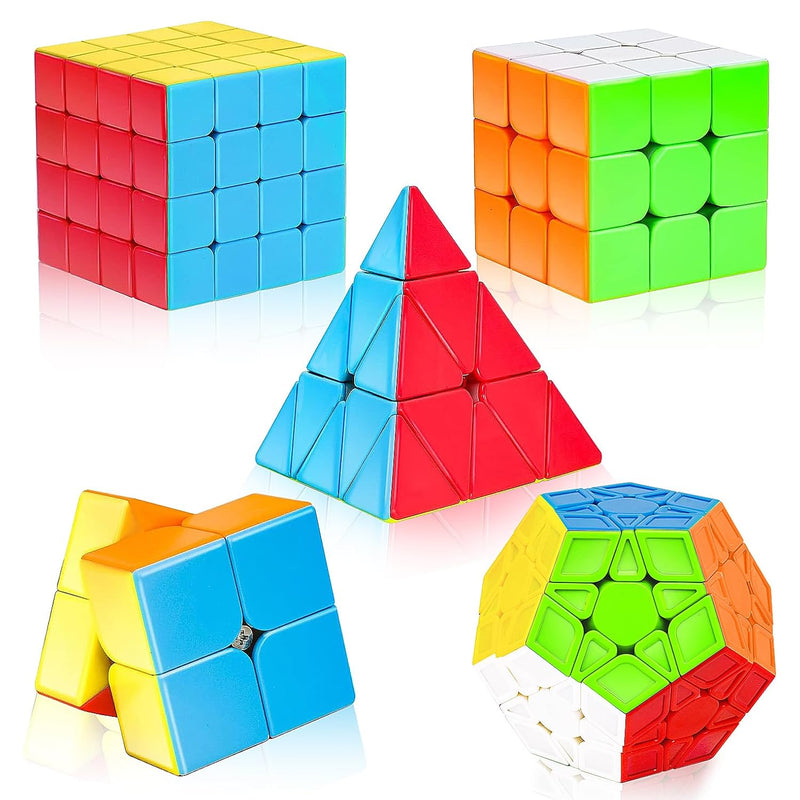 Speed Cube Set, 5 Pack Speed Magic Cube Set With Speed Cube 3X3, 2X2, 4X4 S