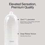 Ribbed Condoms For Men,Texture Natural Latex Condoms With Sillicone Lubricant, Ultra Sensitive Safe Sex Protection–2.12-Inch/54 Mm Diameter (36 Count)
