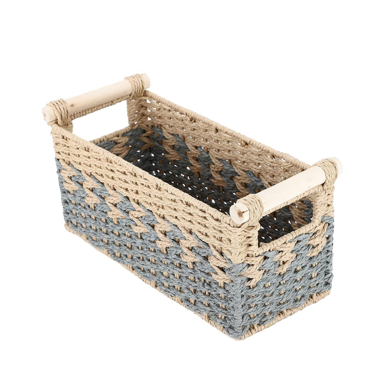 Jjsq Storage Baskets For Organizing With Handles Paper Rope Woven Wicker Storage