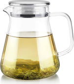 One-Touch Tea Maker, 2-in-1 Teapot and Kettle with Stainless Steel Filter Lid for Loose Tea – Stain-free Borosilicate Glass Teapot (27 Oz) – Tea Connoisseur's Choice
