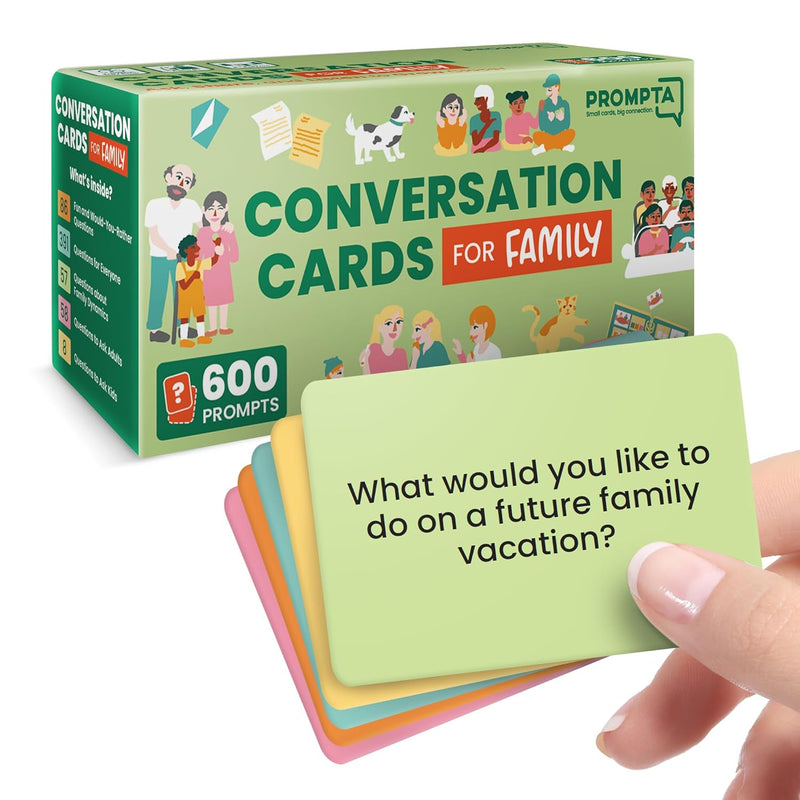 600 Conversation Cards For Families Fun Conversation Starters Card Game For