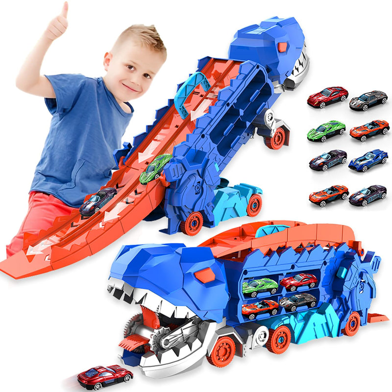 City Dinosaur Ultimate Hauler Track Toy For Boys, Transforms Into Stomping