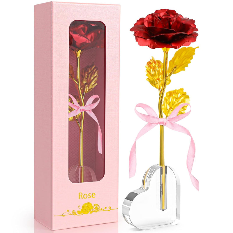 Christmas Day Gifts For Women, Galaxy Rose Enchanted Crystal Flower With Heart