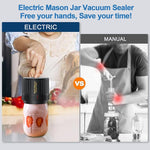 Electric Mason Jar Vacuum Sealer Kit for Wide Mouth and Regular Mouth Mason Jars