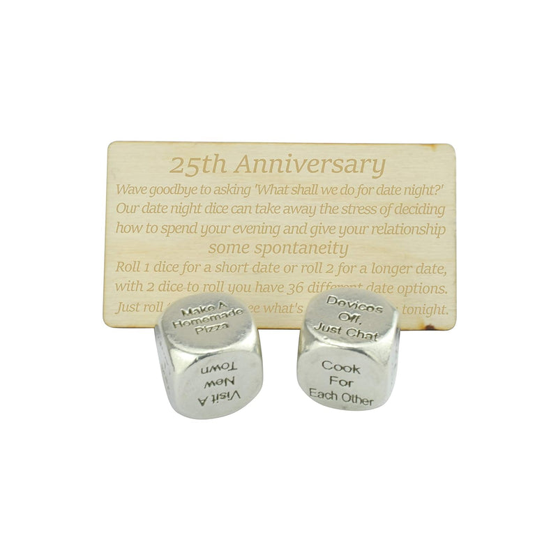 25 Year Anniversary Metal Date Night Dice Create A Unique 25Th Anniversary Dat