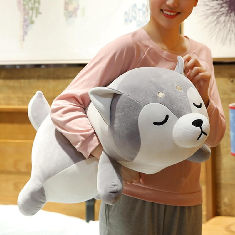 Husky Plush Pillow,Huskie Stuffed Animal Toy Puppy Throw Pillow For Kids,Valen