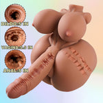 3 In 1 Shemale Sex Doll Trans Sex Toy With Penetrable Dildo And Pussy Ass, Futa Sex Doll Torso Male Masturbator With Boobs, 3 Channels Male Sex Toys For Men Sex