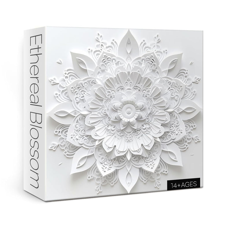 Mandala Flower For Adults 1000 Pieces, Papercut Floral Jisaw Puzzle, Difficult