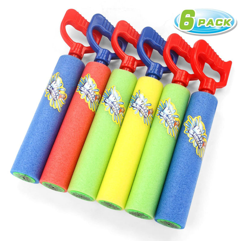 Water Guns Shooter 6 Pack, Super Foam Soakers Blaster Squirt Guns, Pool Noo