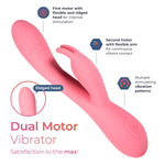 Rabbitt Vibrator Dildo For Gspot And Clit Stimulation Perfect Size For Beginners First Massager, Extra Long Bunny Ears Stimulates And Tickles. 7.8Inch Long, 1.2Inch Wide.