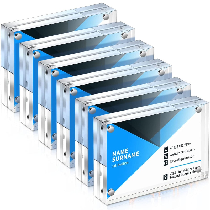 Acrylic Business Card Frame 2.5 X 3.5 Inch Clear Double Sided Block Set, 20Mm