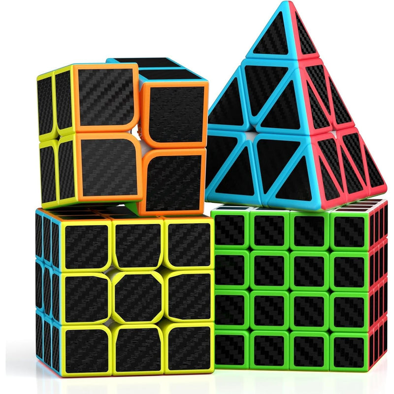 Speed Cube Set, Speed Cube Bundle Of 2X2 3X3 4X4 And Pyramid Cube Smoothly