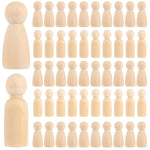 100 Pack Unfinished Wooden Peg Dolls, 2 Inch Peg People for Painting & Craft Projects