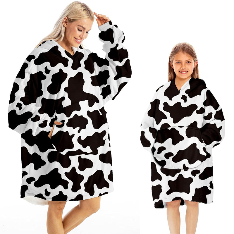 Wearable Blanket Hoodie Adult Kids Christmas Oversized Cozy Throw Hooded Blank