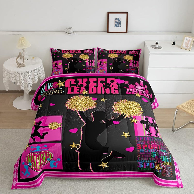 Cheerleader Comforter Set Twin Dancer Bedding Set For Kids Girls Women Adults